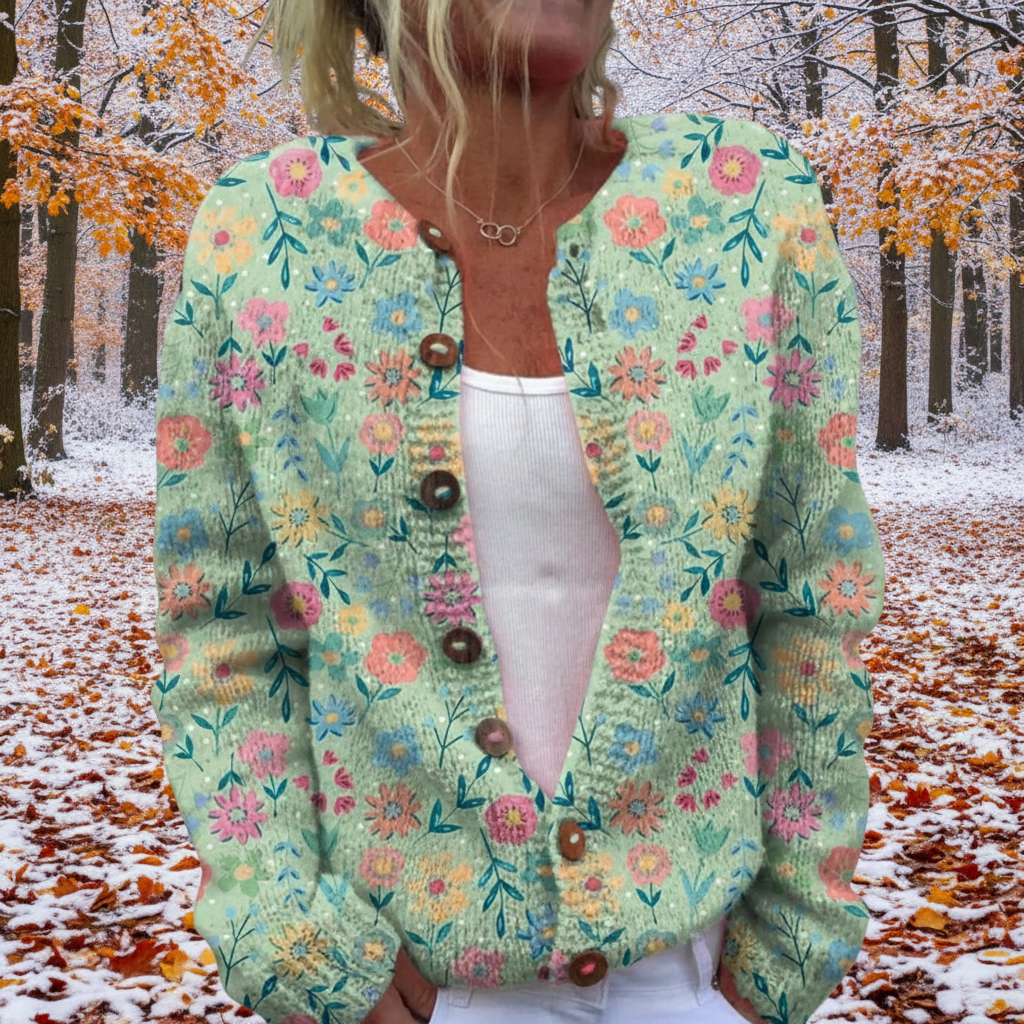 Aleah | Cardigan à Motifs Floraux