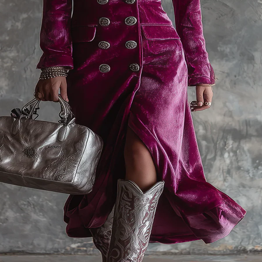 Victoria | Robe blazer en velours