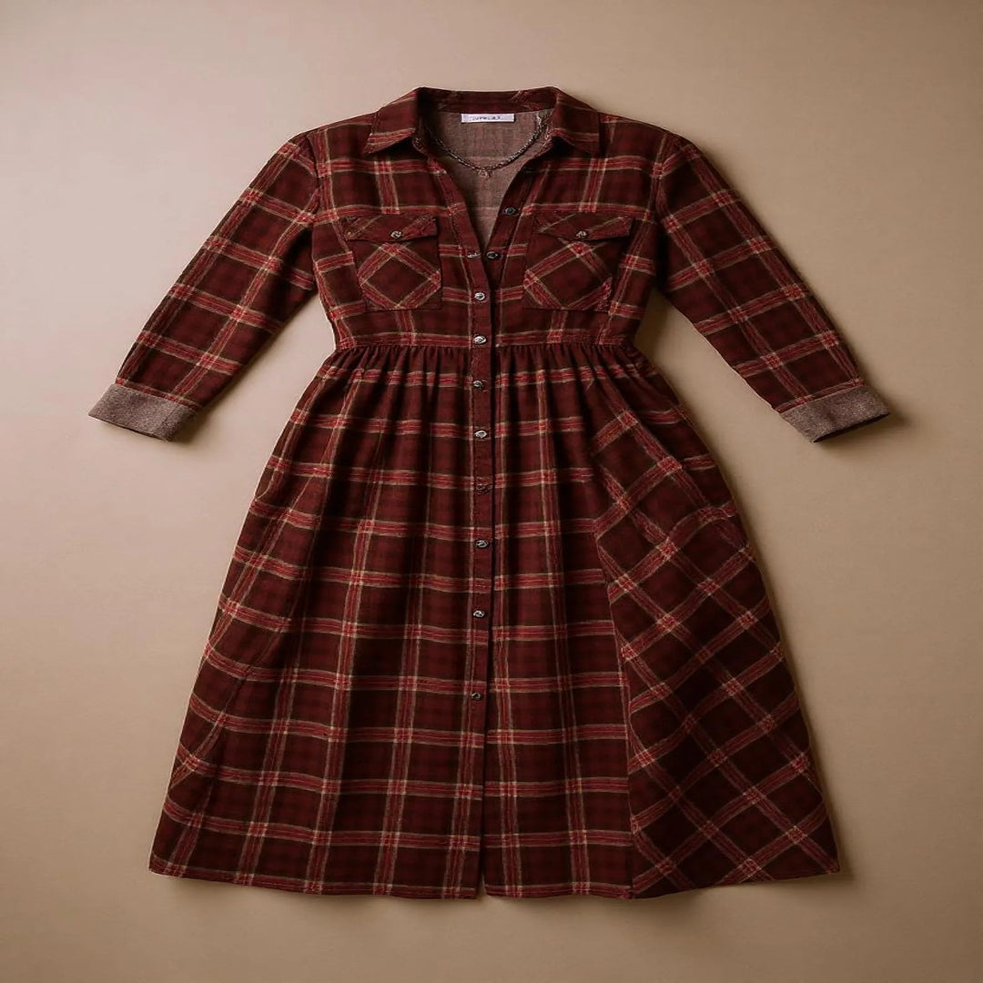 Maxi | Robe-chemise à carreaux