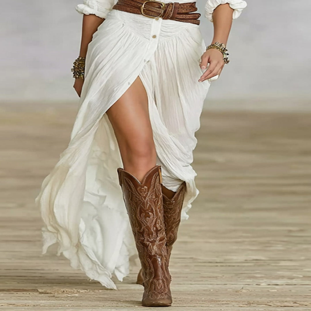 Soléane | Robe Midi Élégante Plissée