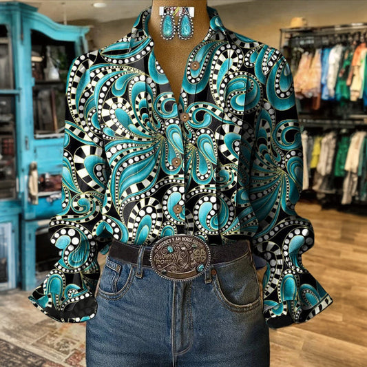 Colette - Chemisier À Imprimé Abstrait Vintage