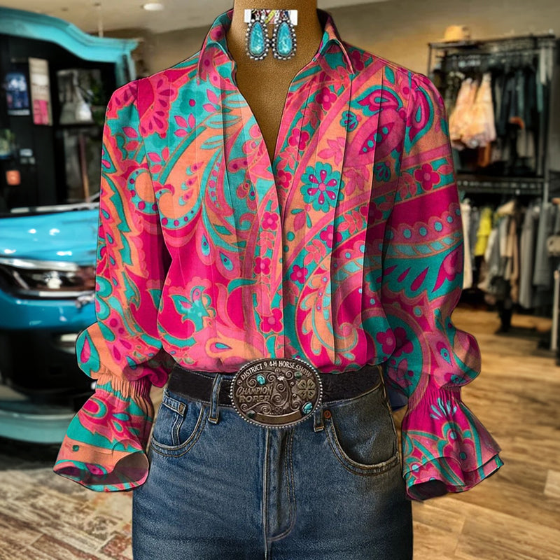 Gabrielle - Chemisier À Imprimé Floral Vintage