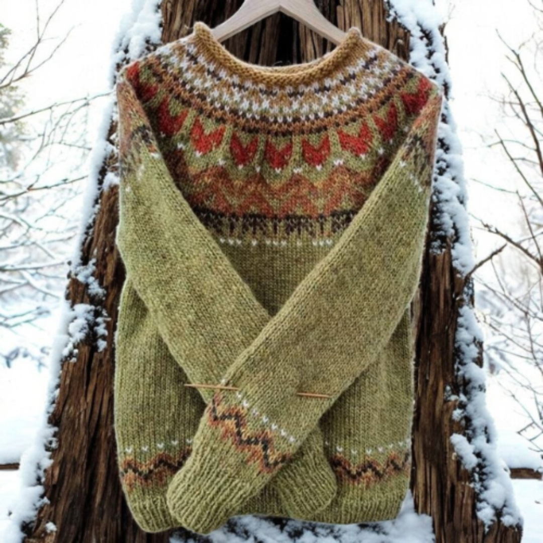 Isla | Pull chaud avec motif tissé classique