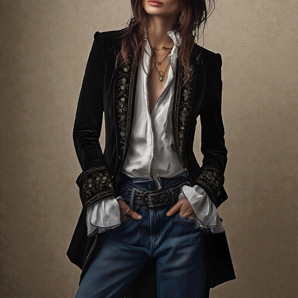 Nuria™ | Veste en velours élégante