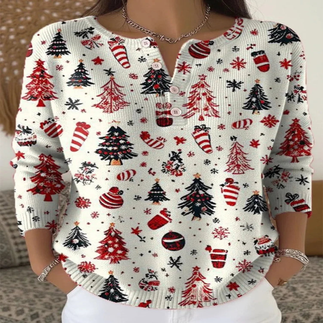Lea | Pull de Noël à Boutons