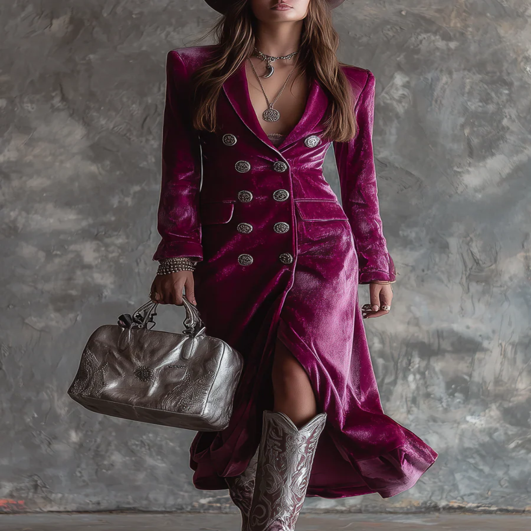Victoria | Robe blazer en velours