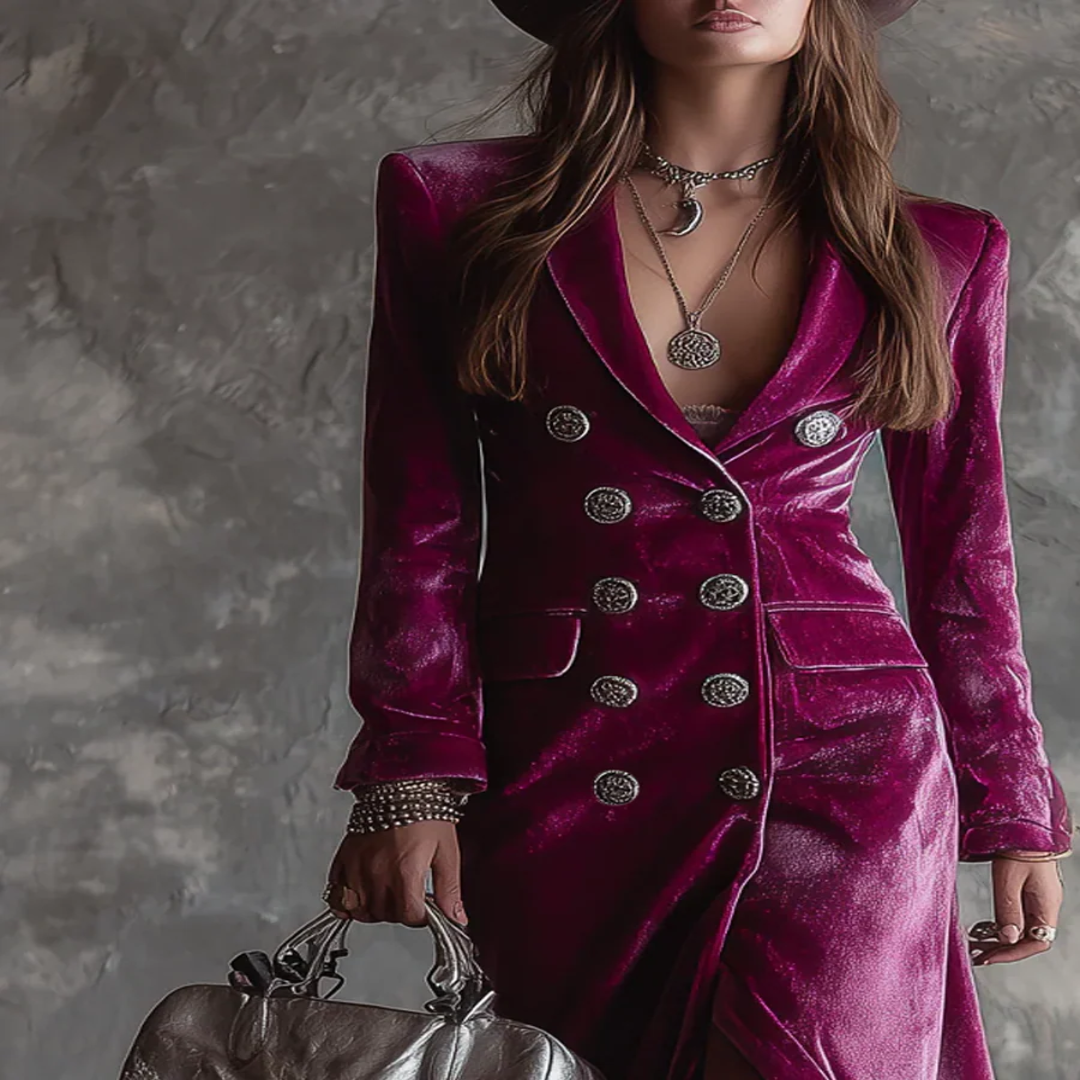 Victoria | Robe blazer en velours