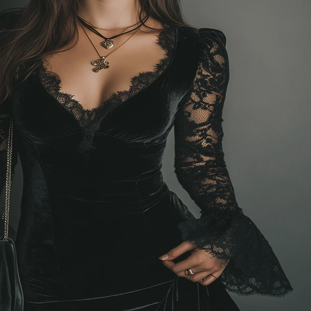 Rosalie | Mini-robe en velours élégant