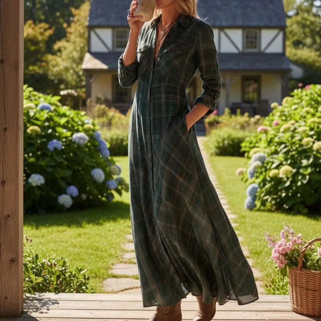 Maxi | Robe-chemise à carreaux