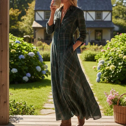 Maxi | Robe-chemise à carreaux