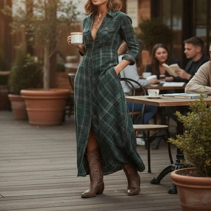 Maxi | Robe-chemise à carreaux