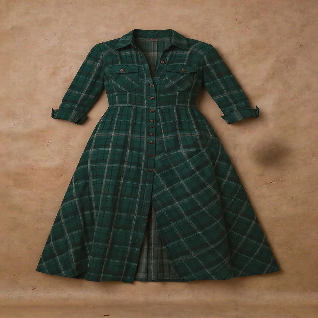 Maxi | Robe-chemise à carreaux