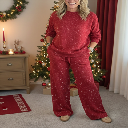 Viviana | Col rond, brillant, couleur uniforme, costume décontracté